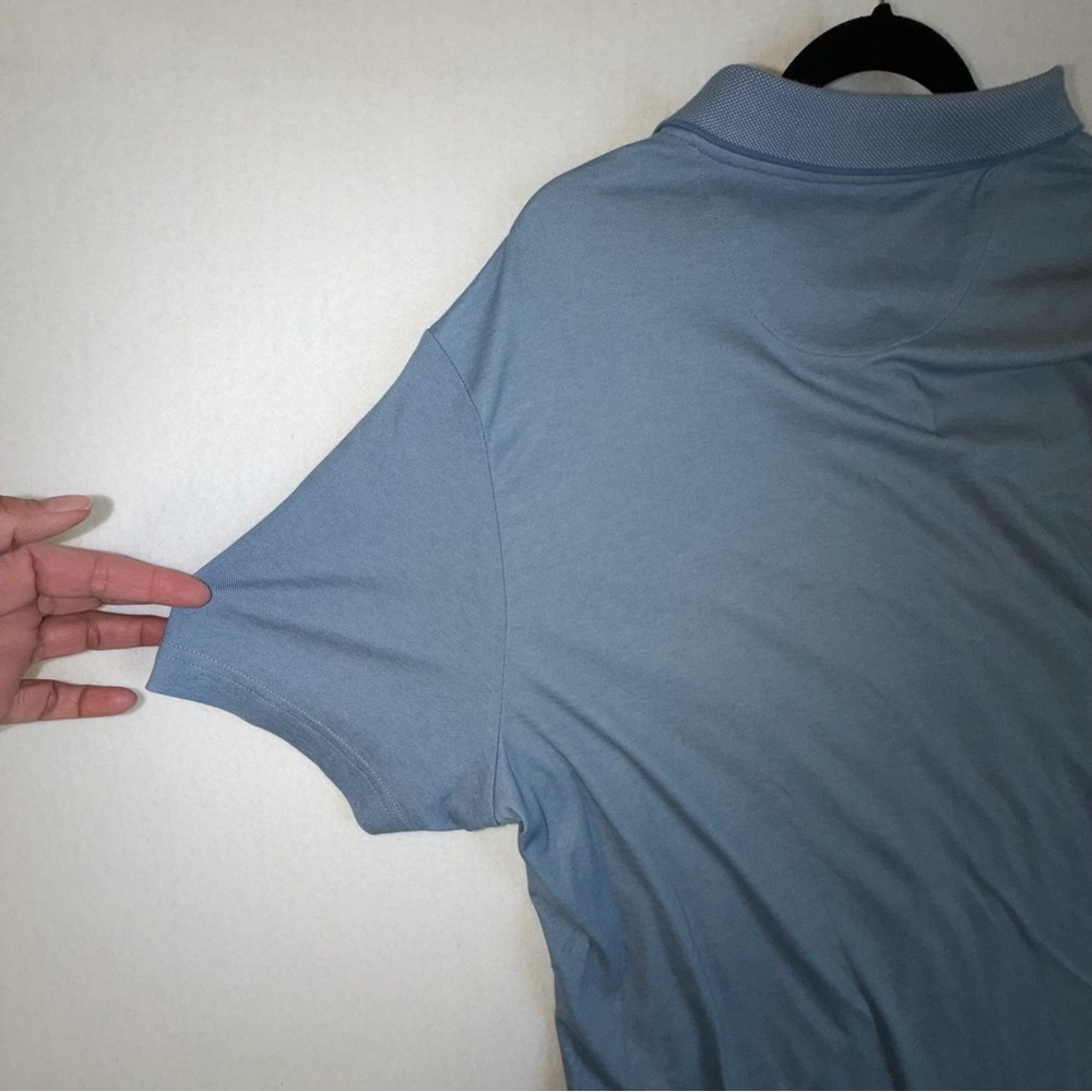 Tasso Elba Supima Blue Polo Golf Shirt - Picture 7 of 7